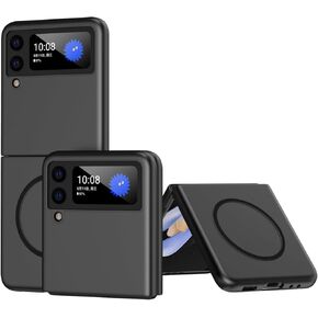 Phone Case for Samsung Galaxy Z Flip 3 Compatible with Magsafe, Slim Fit Hard PC Shookproof Anti-Drop Protective Case Cover for Samsung Galaxy Z Flip3 5G- Scrub Black