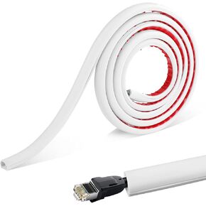 Cord Hider, Self Adhesive White Wire Covers for Cords TV on Wall PVC Material 200cm/78.74in Cable Concealer Wire Organizer Cord Trunking for Cable Tidy Management Conduit Home Office