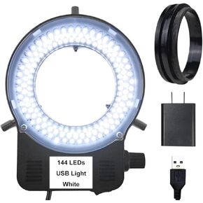 ضوء المجهر ، مصباح حلقة مجهر LED ، 144 مصباح مصباح مصباح حلقة قابلة للتعديل مشرق ، مصدر ضوء صناعي WQV للكاميرا المجهر المجهر مجهر أحادي العين in Kuwait