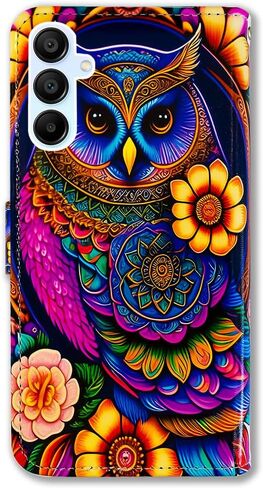Case for Galaxy A25 5G,Colorful Owl Mandala Flower Leather Flip Phone Case Wallet Cover with Card Slot Holder Kickstand for Samsung Galaxy A25 5G in Saudi Arabia