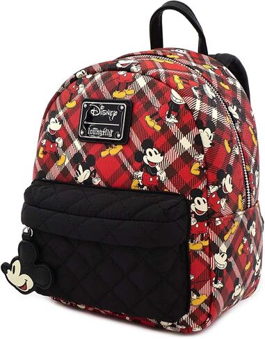 Loungefly x Mickey Mouse Plaid Mini Backpack (One Size, Red/Black) in Saudi Arabia