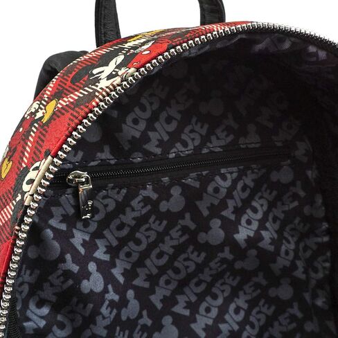 Loungefly x Mickey Mouse Plaid Mini Backpack (One Size, Red/Black) in Saudi Arabia