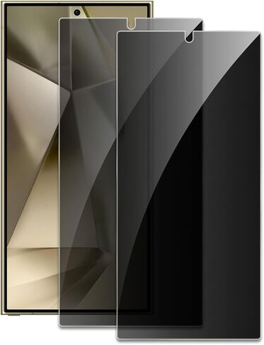 2 Pack Privacy Screen Protector for Samsung Galaxy S24 Ultra, Anti-Spy Tempered Glass Film, 9H Hardness, Upgrade Edge Protection, Easy Installation, Bubble Free, Case Friendly in Kuwait