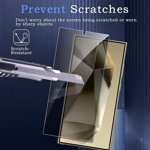 2 Pack Privacy Screen Protector for Samsung Galaxy S24 Ultra, Anti-Spy Tempered Glass Film, 9H Hardness, Upgrade Edge Protection, Easy Installation, Bubble Free, Case Friendly in Kuwait