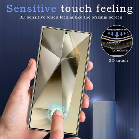 2 Pack Privacy Screen Protector for Samsung Galaxy S24 Ultra, Anti-Spy Tempered Glass Film, 9H Hardness, Upgrade Edge Protection, Easy Installation, Bubble Free, Case Friendly in Kuwait