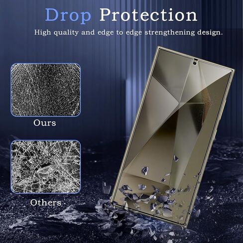 2 Pack Privacy Screen Protector for Samsung Galaxy S24 Ultra, Anti-Spy Tempered Glass Film, 9H Hardness, Upgrade Edge Protection, Easy Installation, Bubble Free, Case Friendly in Kuwait