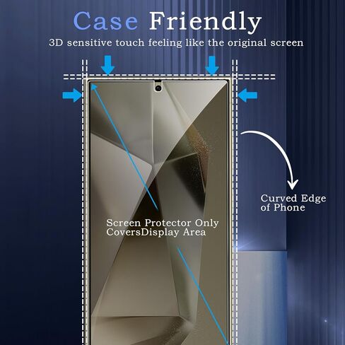 2 Pack Privacy Screen Protector for Samsung Galaxy S24 Ultra, Anti-Spy Tempered Glass Film, 9H Hardness, Upgrade Edge Protection, Easy Installation, Bubble Free, Case Friendly in Kuwait