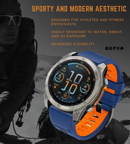 فرقة مشاهدة 26 مم لـ Garmin Fenix ​​8 51mm 5x 6x Pro 7x Pro Sapphire Solar ، QuickFit 26 Watch Bands for Garmin Enduro Tactix Delta Rubber in Kuwait