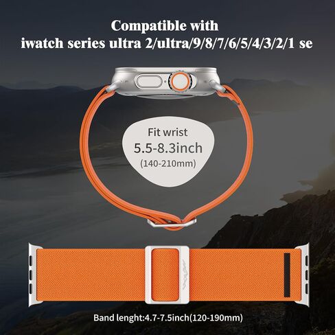 2 Pack Stretchy Nylon Band Compatible with Apple Watch Ultra 2/Ultra 49mm,46mm/45mm/44mm/42mm/41mm/40mm/38mm,Wide Soft Solo Loop Replacement Strap for iwatch Series 10/9/8/7/6/5/4/3/2/1 SE Women Men in Saudi Arabia