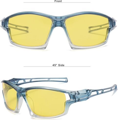 Long Keeper Polarized Night Vision Sunglasses Night Driving Glasses for Men Women Wrap Around Yellow Lens Cycling Sun Glasses in Kuwait