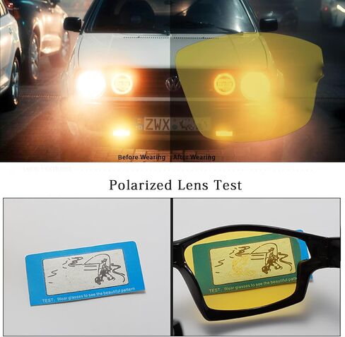 Long Keeper Polarized Night Vision Sunglasses Night Driving Glasses for Men Women Wrap Around Yellow Lens Cycling Sun Glasses in Kuwait