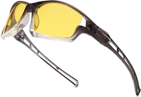 Long Keeper Polarized Night Vision Sunglasses Night Driving Glasses for Men Women Wrap Around Yellow Lens Cycling Sun Glasses in Kuwait