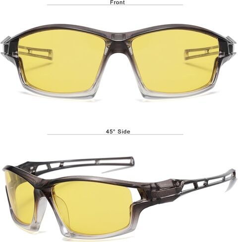 Long Keeper Polarized Night Vision Sunglasses Night Driving Glasses for Men Women Wrap Around Yellow Lens Cycling Sun Glasses in Kuwait