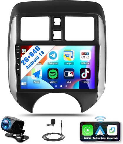 ستيريو سيارة Sixwin Android لـ Nissan Versa Note 2014-2016 مع Carplay اللاسلكي Android Auto Mirror Link 2g+64g in Kuwait