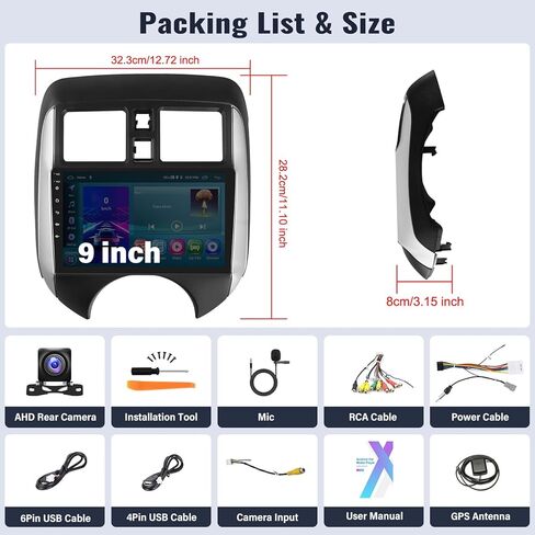 ستيريو سيارة Sixwin Android لـ Nissan Versa Note 2014-2016 مع Carplay اللاسلكي Android Auto Mirror Link 2g+64g in Kuwait