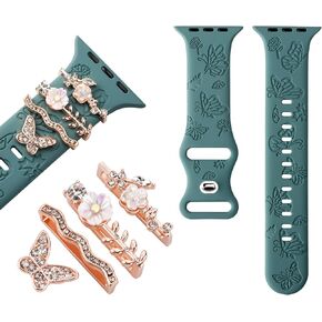 (Include Band Women Watch Bands with Charms Designer Accessories Compatible with Apple iphone iwatch i Watched Wristband for Ultra 2 SE Series 9 8 7 6 5 4 3