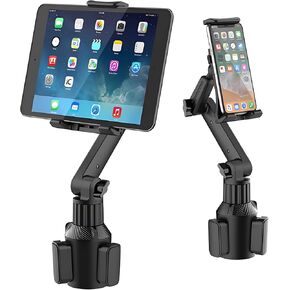 Cup Holder Phone Holders for Car, 360° Adjustable Universal Tablet Cup Holder Mount with Adjustable Arm Compatible with 4-13 inch Phones/iPads