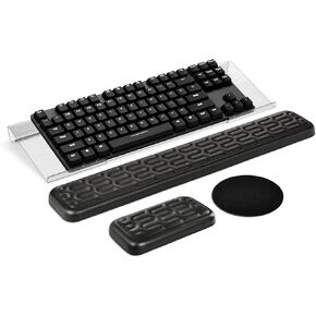 Keyboard Stand with Wrist Rest Clear Acrylic Keyboard Holder with Wrist Support for Office Use, Keyboard and Mouse Rest Set for Easy Ergonomic Typing&Working, Maze
