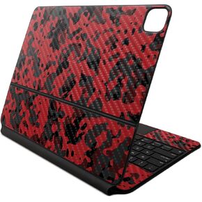Carbon Fiber Skin Compatible with Apple Magic Keyboard for iPad Air 13-inch (M2) 2024 - Red Modern Camo - Premium 3M Vinyl Protective Decal Cover - Easy to Apply | Crafted in The USA by MightySkins