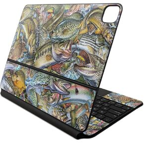 Glossy Glitter Skin Compatible with Apple Magic Keyboard for iPad Air 13-inch (M2) 2024 - Action Fish Puzzle - 3M Vinyl Protective Decal Cover - Easy to Apply | Crafted in The USA by MightySkins