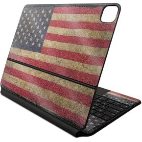 Glossy Glitter Skin Compatible with Apple Magic Keyboard for iPad Air 13-inch (M2) 2024 - Vintage Flag - Premium 3M Vinyl Protective Decal Cover - Easy to Apply | Crafted in The USA by MightySkins