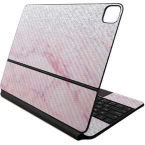 Carbon Fiber Skin Compatible with Apple Magic Keyboard for iPad Air 13-inch (M2) 2024 - Girly Marble Dazzle - 3M Vinyl Protective Decal Cover - Easy to Apply | Crafted in The USA by MightySkins