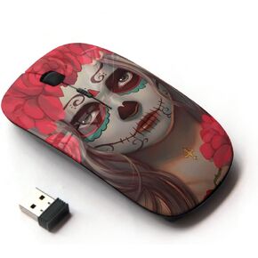 [ Optical 2.4G Wireless Mouse [ Candy Skull Woman Pink Pretty ]