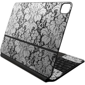Glossy Glitter Skin Compatible with Apple Magic Keyboard for iPad Air 13-inch (M2) 2024 - Floral Retro - Premium 3M Vinyl Protective Decal Cover - Easy to Apply | Crafted in The USA by MightySkins