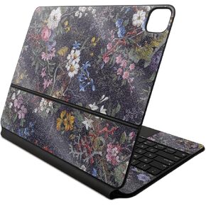 Glossy Glitter Skin Compatible With Apple Magic Keyboard for iPad Air 13-inch (M2) 2024 - Midnight Blossom - Premium 3M Vinyl Protective Decal Cover - Easy To Apply | Crafted in the USA by MightySkins