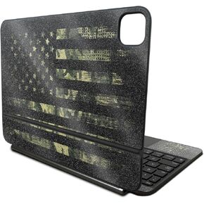 Glossy Glitter Skin Compatible with Apple Magic Keyboard for iPad Pro 11‑inch (M4) 2024 - American Camo - Premium 3M Vinyl Protective Decal Cover - Easy to Apply | Crafted in The USA by MightySkins