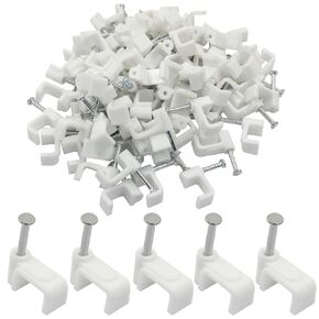 Litoexpe 100 Pcs 8mm White Flat Cable Clips in Kuwait