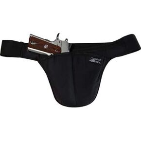 Deluxe - (White or Black) Large - DTOM Twill Possum Pouch Crotch Carry Holster - Ambidextrous - with Money Pouch!