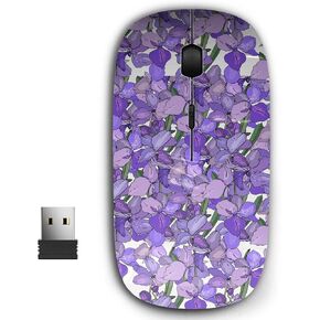 2.4G Ergonomic Portable USB Wireless Mouse for PC, Laptop, Computer, Notebook with Nano Receiver (Floral Romantic Flowers)