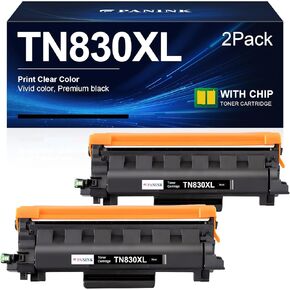 Compatible TN830XL Toner Cartridge for Brother Printer Replacement for Brother TN830 TN-830 TN-830XL Black Toner Cartridge for HL-L2400D HL-L2460DW HL-L2480DW HL-L2405W MFC-L2820DW Printer