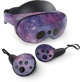 MightySkins Glossy Glitter Skin Compatible with Meta Quest Pro - Violet Stars | Protective, Durable High-Gloss Glitter Finish | Easy to Apply, Remove, and Change Styles | Made in The USA