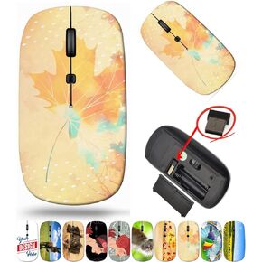 maizi Small Wireless Mouse for Personal Computer Laptop MacBook, Slim Notebook Pc Mice Image ID: 29817793 Autumnal Maple Leaf m 2.4G Lightweight with USB Receiver American-Made Product