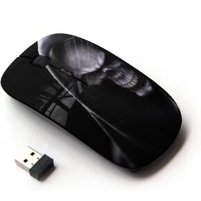 [ Optical 2.4G Wireless Mouse [ Black Grim Reaper Dark Skull Hood ]