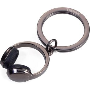 Troika Headphone KR17-07/GM Key Fob - Headphones - Cast Metal/Silicone - Trend: Music - Listen to Music - Gunmetal Grey - The Original