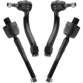 TRQ Front Inner and Outer Tie Rod Set Compatible with 08-10 INFINITI G37 09-19 Nissan 370Z