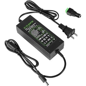 24V DC Power Supply Adapter, 24V 3A 72W AC to DC Converter Transformer 100~240V AC Input with 5.5x2.5mm DC Tip for 5050 3528 LED Strip 3D Printer Camera DVD Player CCTV Security System LCD Monitor