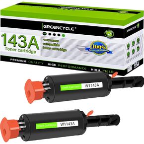 greencycle W1143A W1143AD Compatible Toner Cartridge Replacement for HP 143A Black Toner Reload Kit 143AD Use for Laser Neverstop 1001nw Printer MFP 1202w 1202nw 1201n Ink Cartridge (2Pack)