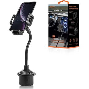 Reiko Durable Universal Car Cup Holder Mount Accessories 360° Adjustable for Mobile Phones Or GPS in Black