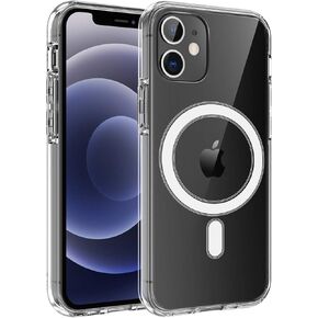 Clear Magnetic Case for iPhone 11 with Mag-Safe Wireless Charging, Soft Silicone TPU Bumper Cover, Thin Slim Fit Hard Back Shockproof Anti-Yellow Protective Case for iPhone 11 6.1Inch