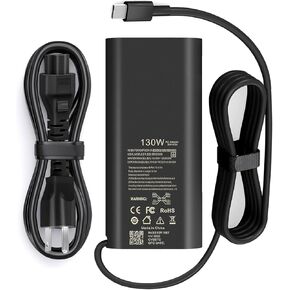 GAN 130W USB C Type C Laptop Charger for XPS 15 9575 2in1 9520 9500 9530 Precision 5530 5470 5550 3550 3560 3750 XPS 17 9700 9710 9720 9730 HA130PM170