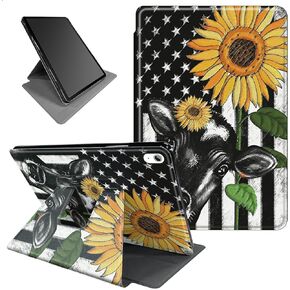 for iPad Pro 11 inch Case 2024 (M4) 360 Rotating Degree Stand Smart Cover with Auto Wake/Sleep Case for iPad Pro 11 inch 5th Generation 2024 Release - Floral Flower
