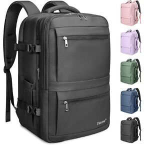 BALEINE Travel Backpack for Women Men, Sturdy Carry On Backpack, Large Backpack Travel Laptop Backpack Gifts for Business, Casual, Weekender, Hiking (Large, Black)