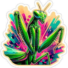 Praying Mantis Sticker, Decal Vinyl Small Waterproof for Bottle Mug Passport Scrapbook Laptop Tumbler Skateboard Phone - ID44990