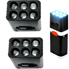 9 Volt Small Pocket Led Mini Flashlight -High Lumens Compact Portable Emergency Light Multi Mode Handheld Flashlight Light for Camping Hiking and Outdoor Use (2Pack,Battery not Included)