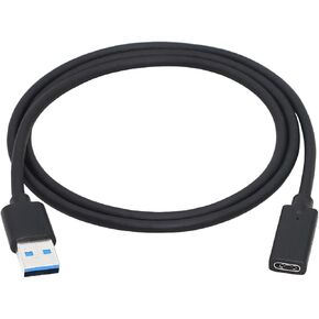 CERRXIAN USB 3.0 Type A Male to USB 3.0 Type C Female Connector Converter Adapter (Black) (3ft)