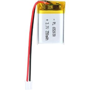 3.7V 350mAh 652030 Lipo Battery Rechargeable Lithium Polymer ion Battery Pack with PH2.0mm JST Connector